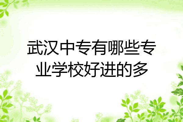 武汉中专有哪些专业学校好进的多