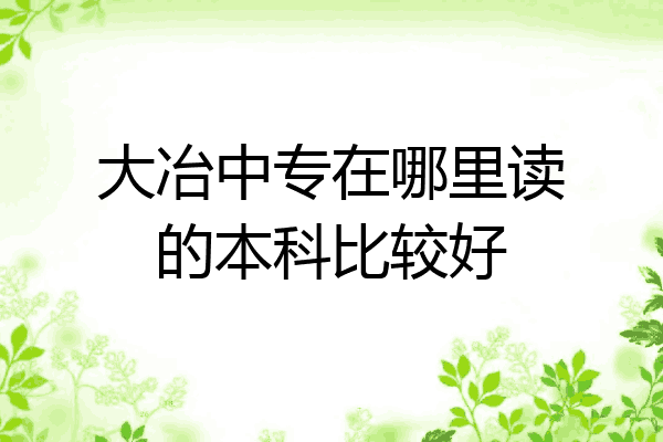 大冶中专在哪里读的本科比较好