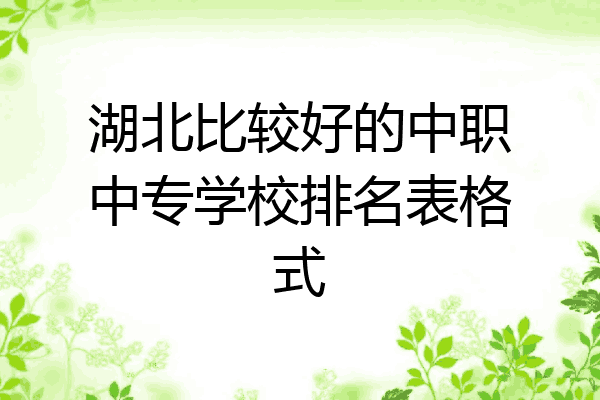 湖北比较好的中职中专学校排名表格式