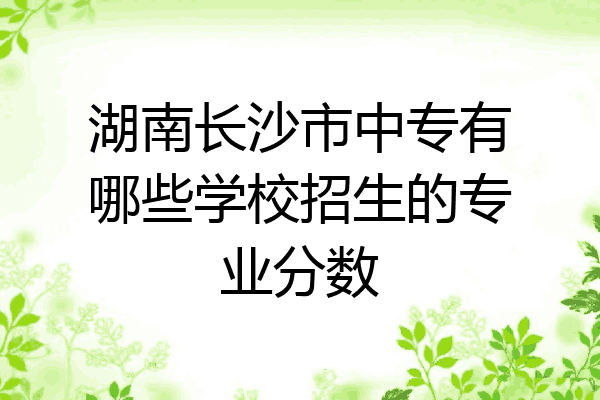 湖南长沙市中专有哪些学校招生的专业分数