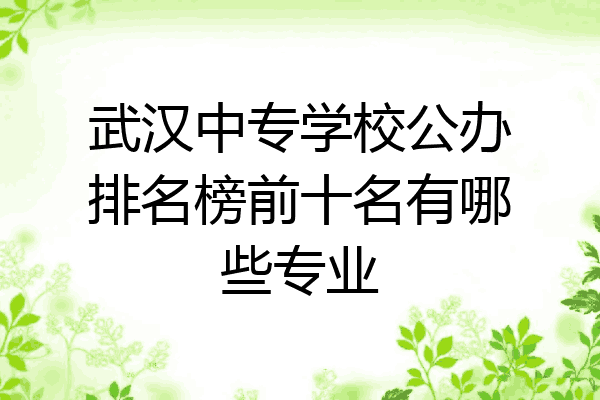 武汉中专学校公办排名榜前十名有哪些专业