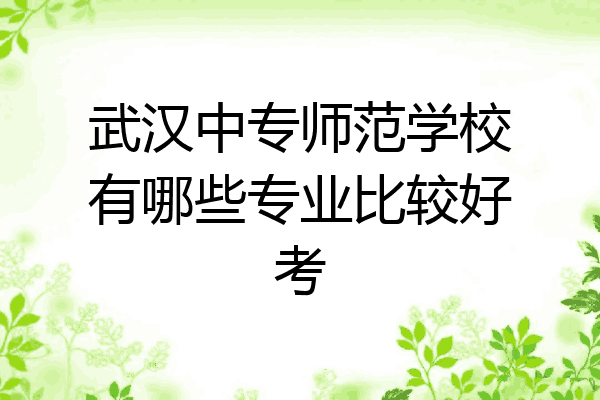 武汉中专师范学校有哪些专业比较好考