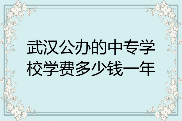 武汉公办的中专学校学费多少钱一年