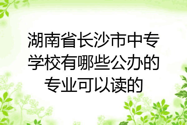 湖南省长沙市中专学校有哪些公办的专业可以读的