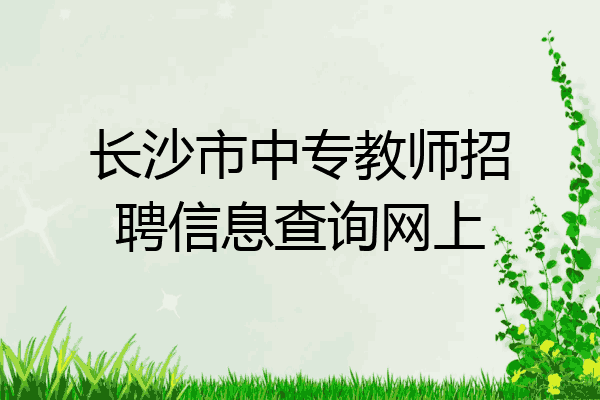 长沙市中专教师招聘信息查询网上