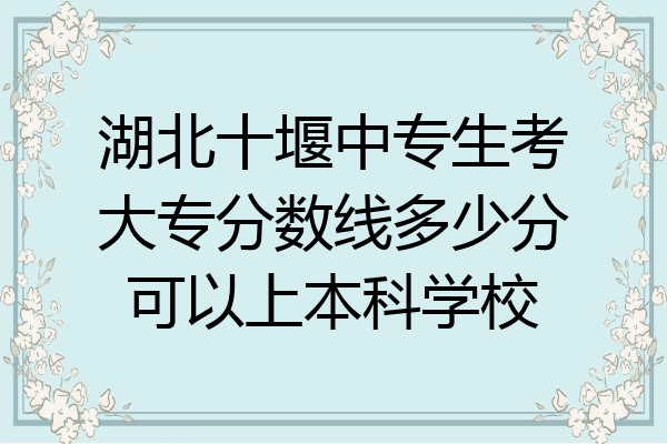 湖北十堰中专生考大专分数线多少分可以上本科学校
