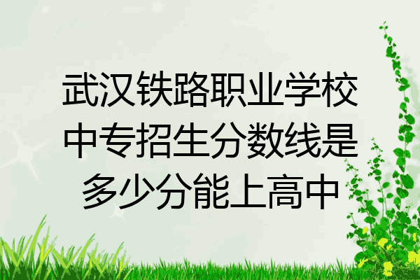 武汉铁路职业学校中专招生分数线是多少分能上高中