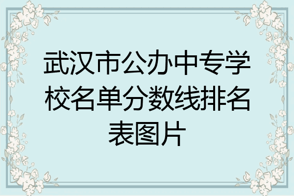 武汉市公办中专学校名单分数线排名表图片
