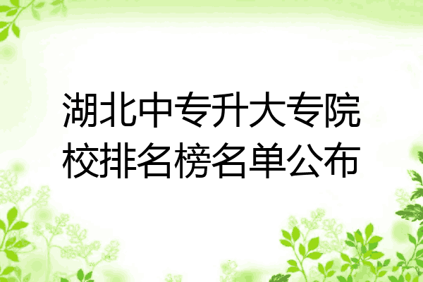 湖北中专升大专院校排名榜名单公布