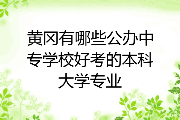 黄冈有哪些公办中专学校好考的本科大学专业