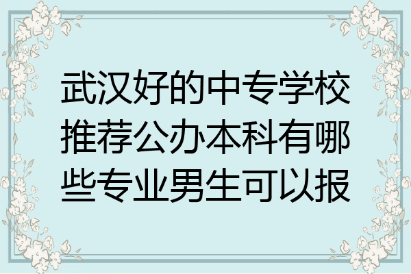 武汉好的中专学校推荐公办本科有哪些专业男生可以报
