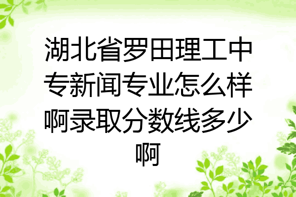 湖北省罗田理工中专新闻专业怎么样啊录取分数线多少啊