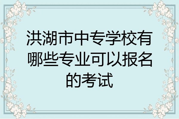 洪湖市中专学校有哪些专业可以报名的考试