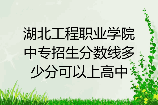湖北工程职业学院中专招生分数线多少分可以上高中