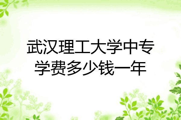 武汉理工大学中专学费多少钱一年