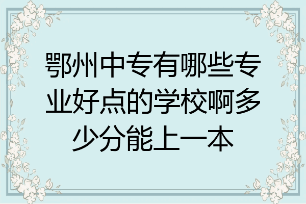 鄂州中专有哪些专业好点的学校啊多少分能上一本