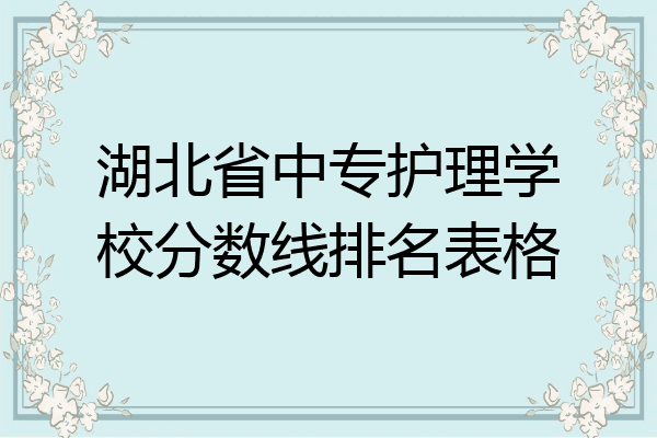 湖北省中专护理学校分数线排名表格