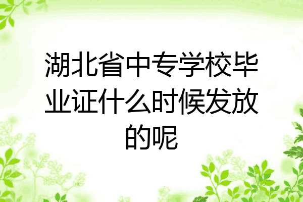 湖北省中专学校毕业证什么时候发放的呢