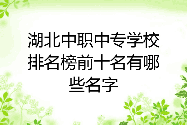湖北中职中专学校排名榜前十名有哪些名字