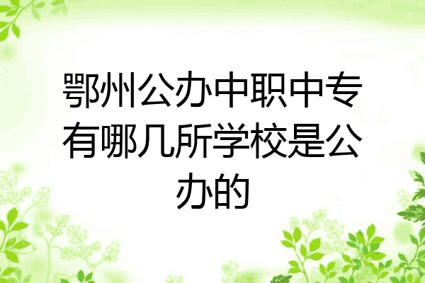 鄂州公办中职中专有哪几所学校是公办的