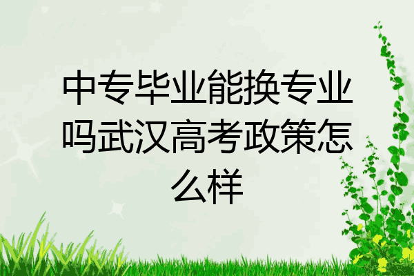 中专毕业能换专业吗武汉高考政策怎么样