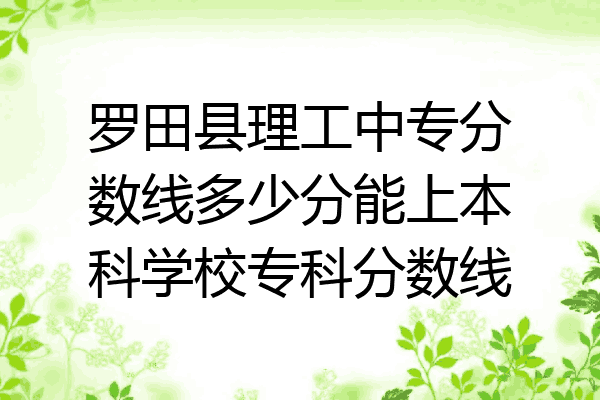 罗田县理工中专分数线多少分能上本科学校专科分数线