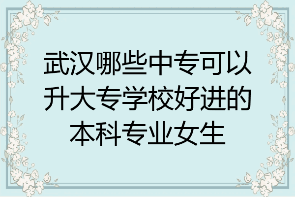 武汉哪些中专可以升大专学校好进的本科专业女生