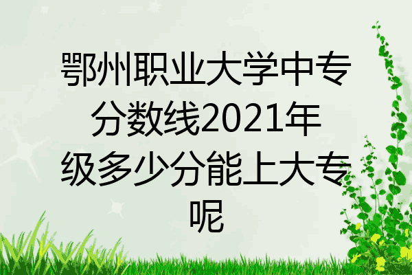 鄂州职业大学中专分数线2021年级多少分能上大专呢