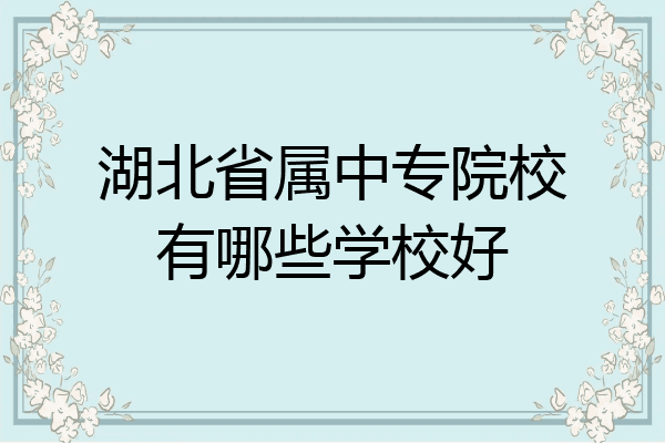 湖北省属中专院校有哪些学校好