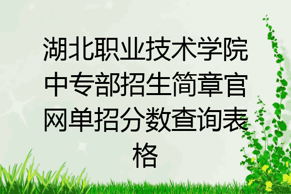 湖北职业技术学院中专部招生简章官网单招分数查询表格
