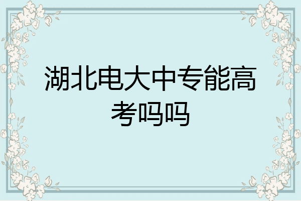 湖北电大中专能高考吗吗