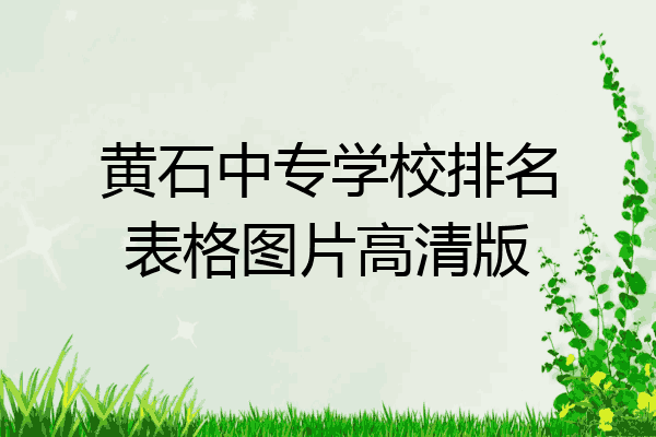 黄石中专学校排名表格图片高清版