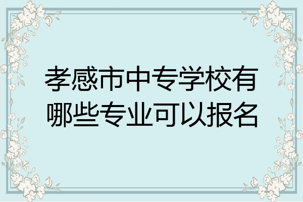 孝感市中专学校有哪些专业可以报名