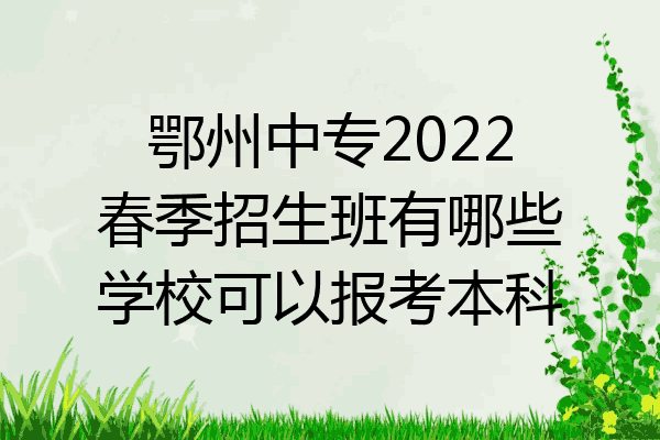 鄂州中专2022春季招生班有哪些学校可以报考本科
