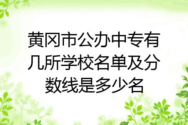 黄冈市公办中专有几所学校名单及分数线是多少名