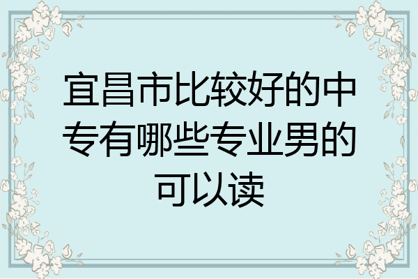 宜昌市比较好的中专有哪些专业男的可以读