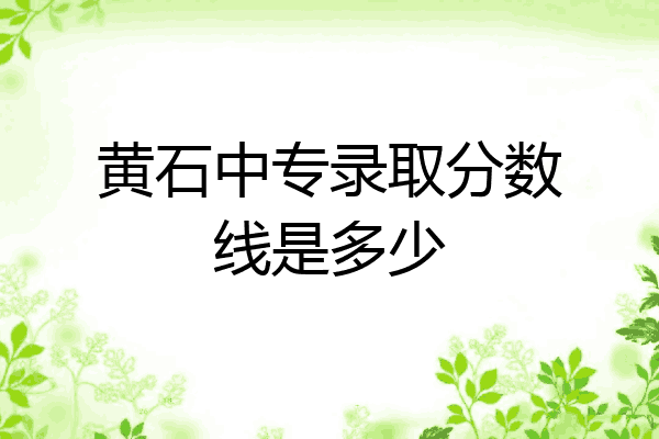 黄石中专录取分数线是多少
