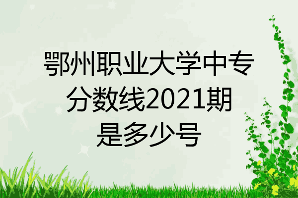 鄂州职业大学中专分数线2021期是多少号