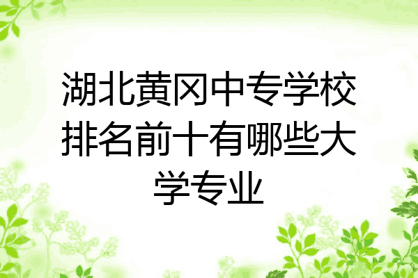湖北黄冈中专学校排名前十有哪些大学专业