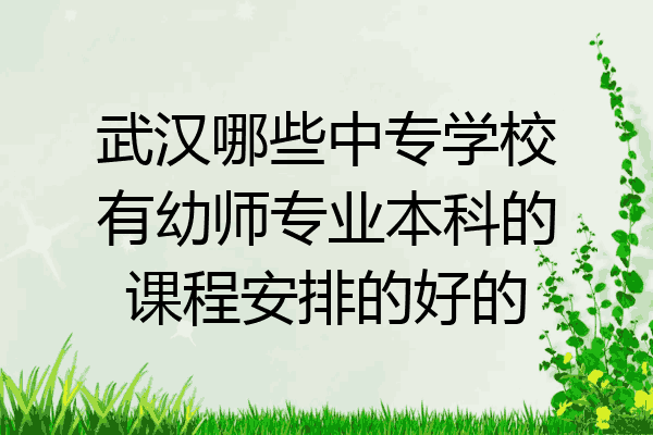 武汉哪些中专学校有幼师专业本科的课程安排的好的