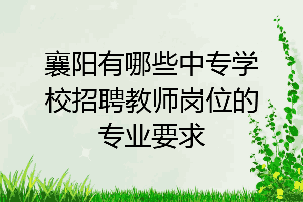 襄阳有哪些中专学校招聘教师岗位的专业要求