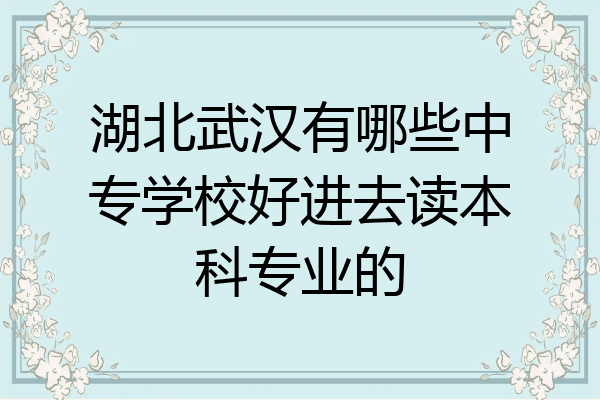 湖北武汉有哪些中专学校好进去读本科专业的