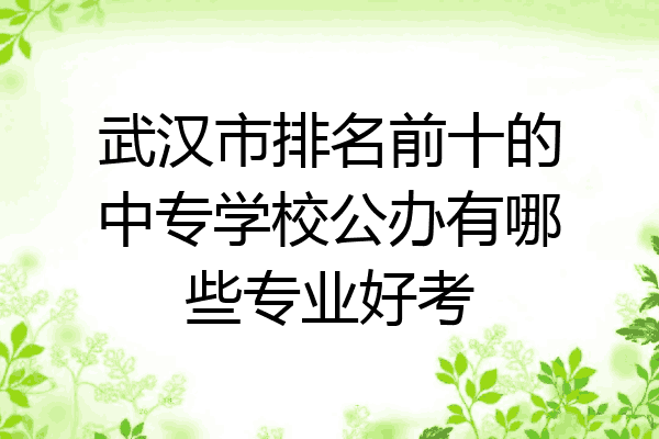 武汉市排名前十的中专学校公办有哪些专业好考