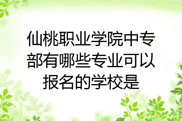 仙桃职业学院中专部有哪些专业可以报名的学校是