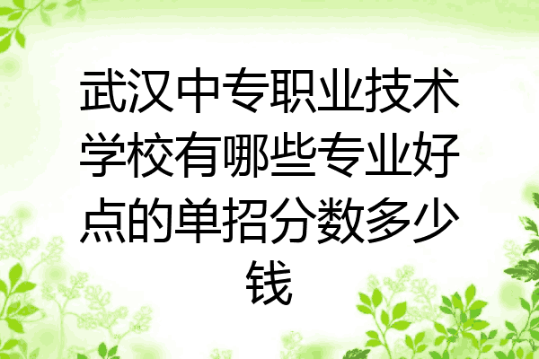 武汉中专职业技术学校有哪些专业好点的单招分数多少钱