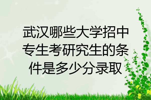 武汉哪些大学招中专生考研究生的条件是多少分录取