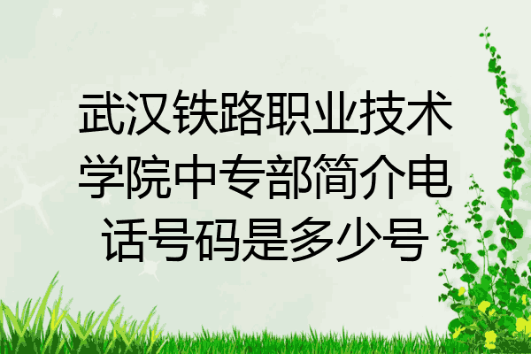 武汉铁路职业技术学院中专部简介电话号码是多少号