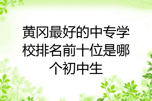 黄冈最好的中专学校排名前十位是哪个初中生