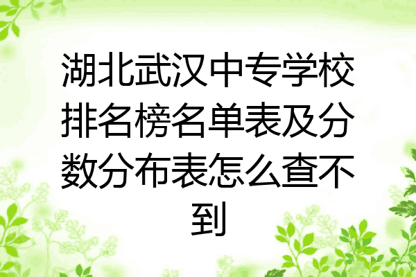 湖北武汉中专学校排名榜名单表及分数分布表怎么查不到