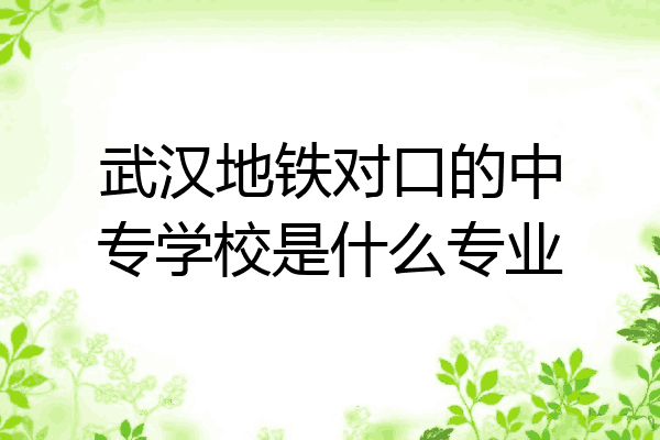 武汉地铁对口的中专学校是什么专业